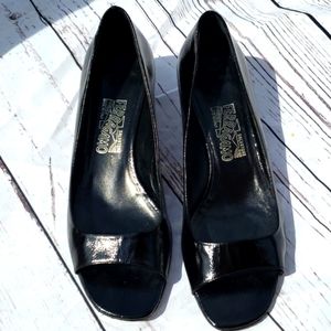 Ferragamo Open Toe Pumps Kitten Heels